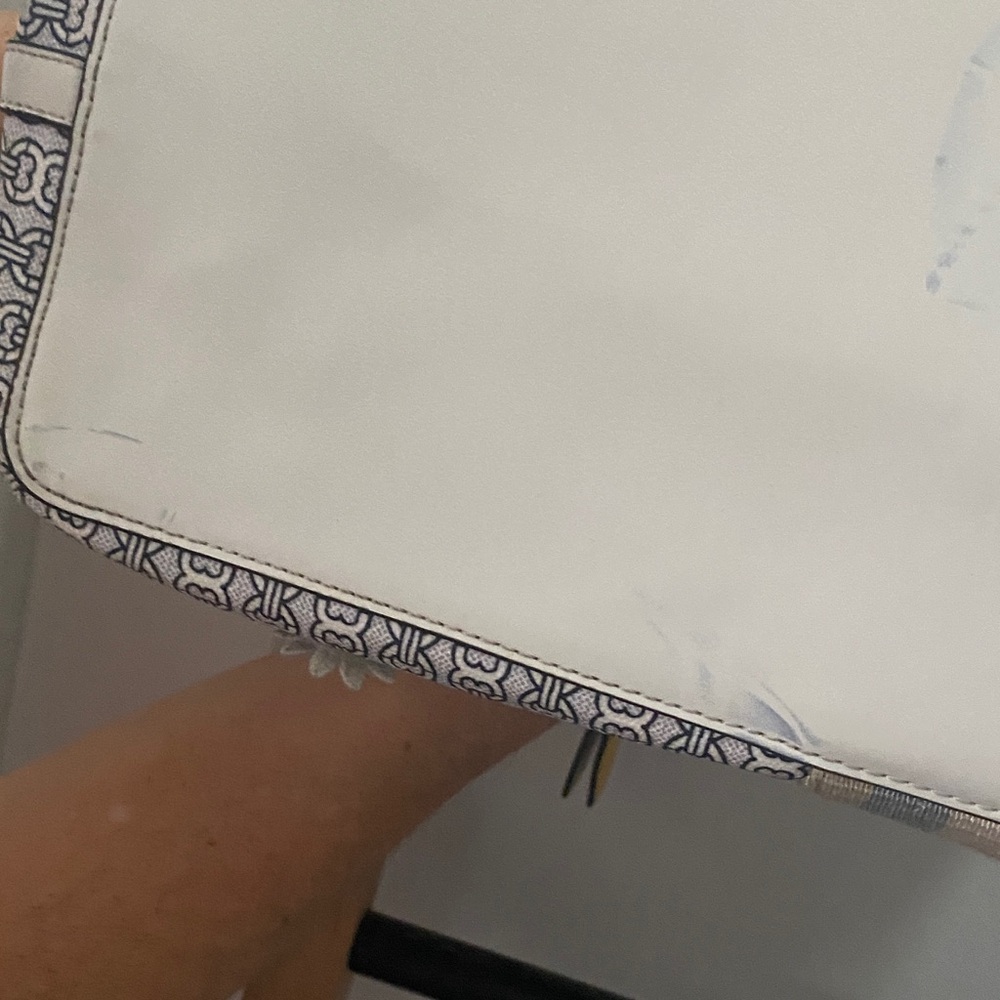 Tory Burch Blue and Brown Floral Tote - Picture 11 of 14
